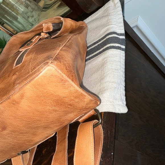 Bed Stu Leather Howie Flapover Leather Backpack Tan Rustic Retail $365 - Picture 8 of 11
